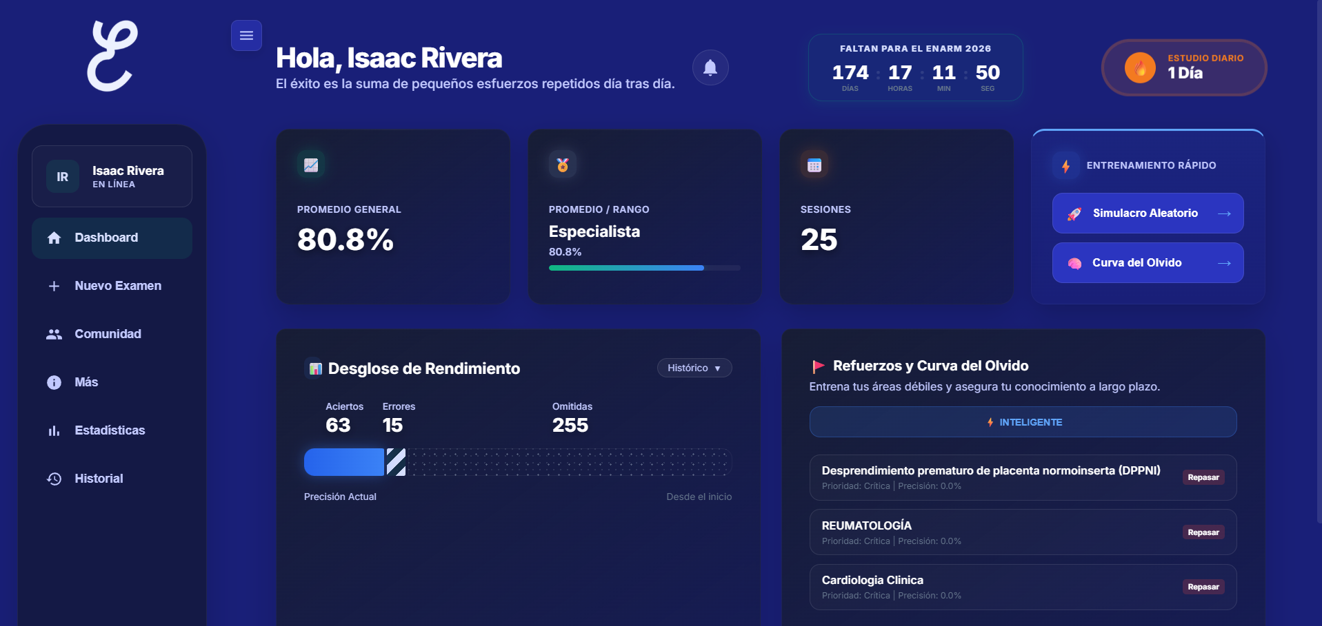 ENARMax en computadora con dashboard del simulador